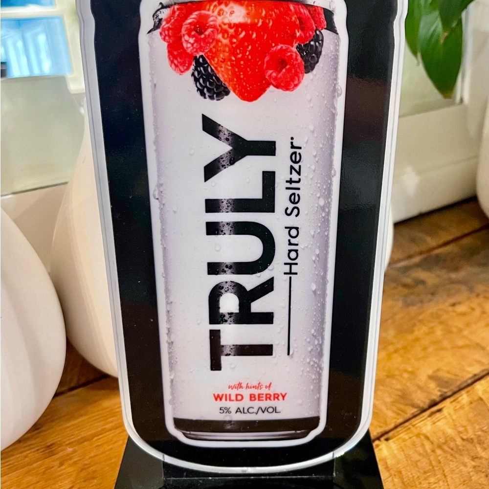 TRULY Hard Seltzer Wild Berry Bar Sign with Red and Black Berries